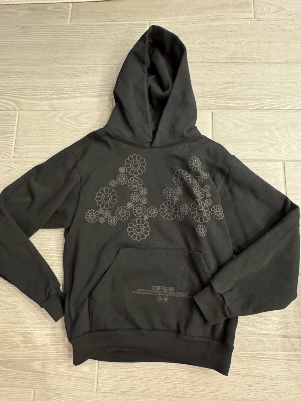TAKASHI MURAKAMI x 44 For Lewis Hamilton Black Hoodie Size Small VGUC